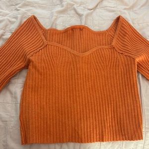 Wild fable pumpkin orange long sleeve square neck